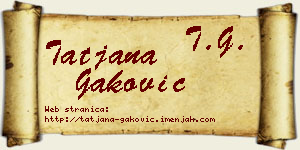 Tatjana Gaković vizit kartica